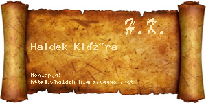 Haldek Klára névjegykártya